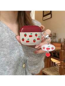 Cherry & Strawberry Style Protective Case Compatible With Apple Wireless Charging Case, Scratch-Resistant & Anti-Drop - Multicolor - View 3