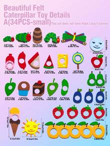 可爱毛毡儿童套装！生命周期教学工具，故事道具 - 手工教育用品 - 彩色 - 查看 8