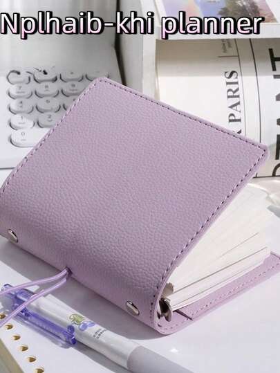 1pc M5 Refillable Notebook Cover - PU Leather Texture Portable Strap, Blank Refillable Pages, Reusable Notebook Suitable For Travel, Ideal For Diary Lovers Daily Creative Recording