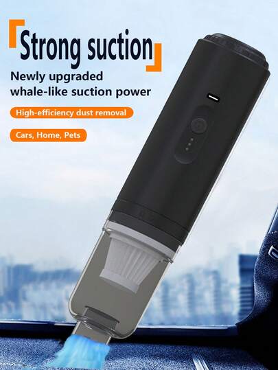 Aspiradora portátil inalámbrica de mano, succión potente apta para uso en seco y húmedo, elimina fácilmente el pelo de gato y el pelaje de las mascotas. Esta aspiradora de mano portátil multifuncional con cable es excelente para uso doméstico, interior del automóvil, limpieza de pelo de mascotas y limpieza de grietas, un excelente regalo de Navidad