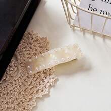 1pc Acetate Wavy Pearl Clip-On Side Bangs Clip (Suitable For All Seasons, Casual, Academic, Daily Wear) - Multicolor - View 8