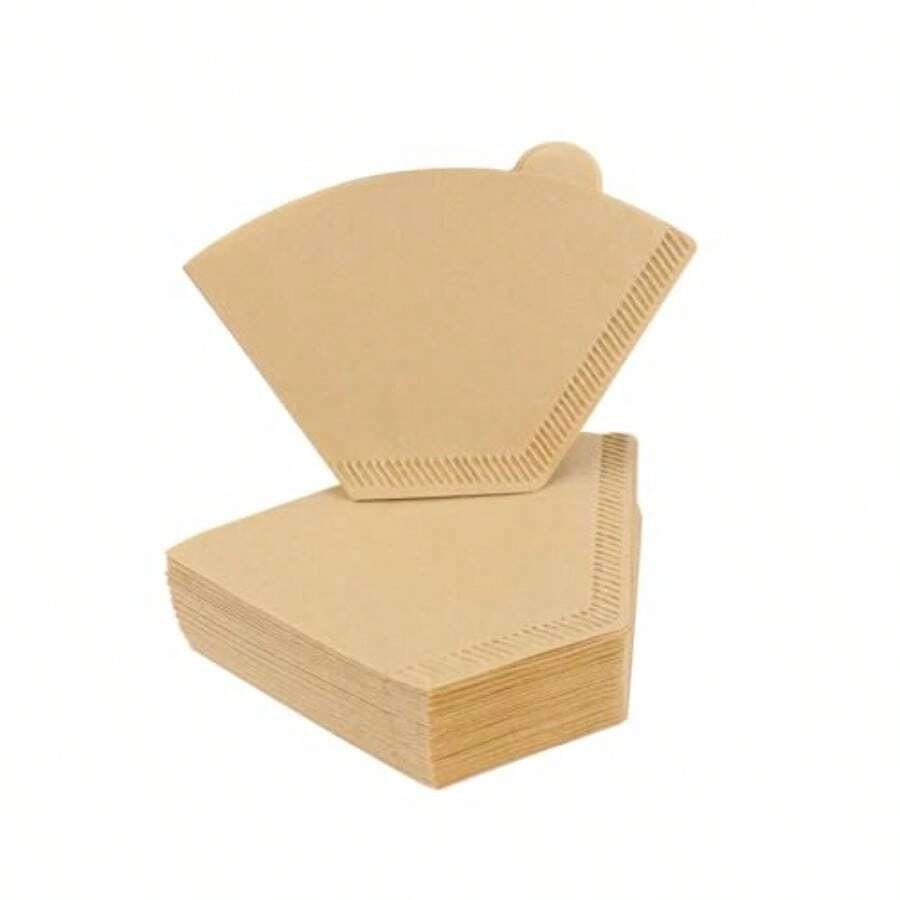 100 Count Cone Coffee Filters Unbleached Cone Filters Disposable Natural Paper Filter Compatible With Pour Over And Drip Coffee Maker Brown - 如圖所示 - 查看 1