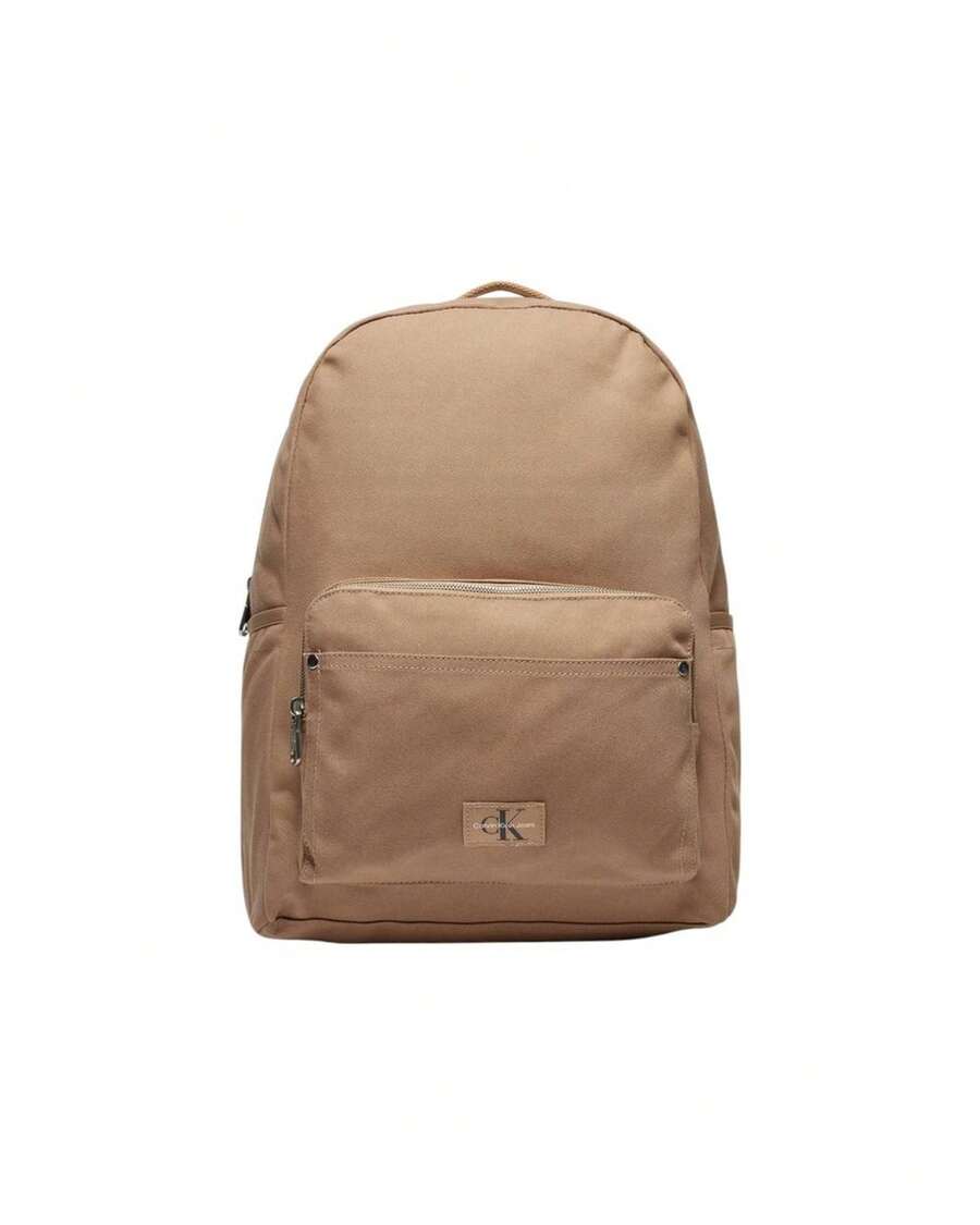 Calvin Klein Jeans Backpack Front Pocket Canvas Men Beige Backpacks - Tan - View 1