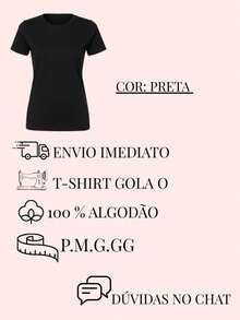 Women's Basic T-Shirt, Everyday Uniform, 100% Cotton, Comfortable - 黑色 - 查看 3