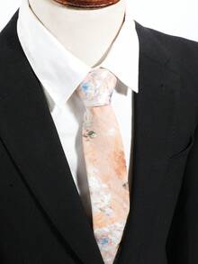 1条男士时尚优雅碎花丝质领带，适合派对、旅行、招待、休闲、学校、宴会、舞台搭配等场合。 - 彩色 - 查看 2