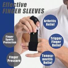 2PCS Finger Splints No Metal Support Lightweight OK Cloth Finger Sleeves Daily Sports Use, Adjustable Compression Wraps U2013 Double - Finger Design U2013 - Medium + Double - View 3