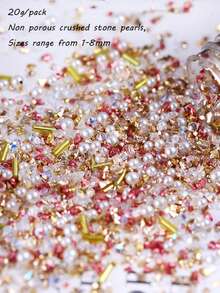 Serie azul Edición limitada de la atmósfera Estilo Ins Cuentas de arroz de vidrio Cuentas dispersas Pulsera y collar hechos a mano DIY a juego - Multicolor - Ver 8