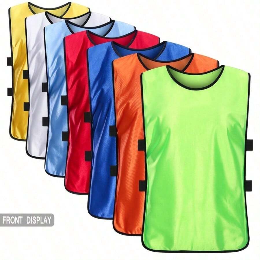 12 Solid-Color Pieces, Suitable For Scrimmages, Basketball Jerseys And Football Jerseys. They Can Be Used As Training Vests, Baseball Team Training Vests, And Are Also Applicable To Team Building For Sports Teams And Clubs / Soccer Bibs - Multicolor - View 1