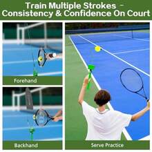 Tennis Trainer Portable Tennis Practice Equipment for All Levels Real Topspin Training Aid • Adjustable Height and Angle Pro Tennis Buddy - como en la foto - Ver 4