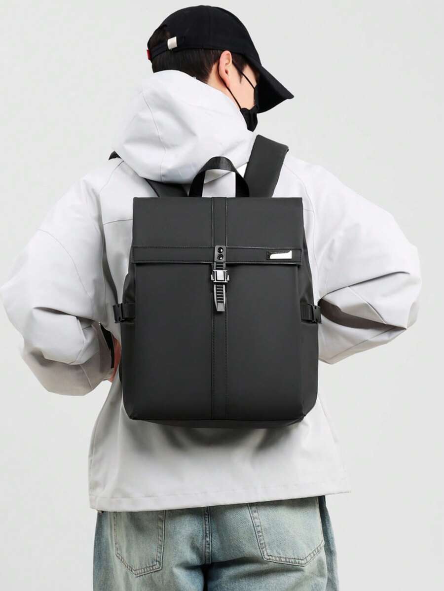 1 chiếc balo nam thời trang đa năng, kích thước 15.4in*11.8in*4.7in, dung tích lớn, chất liệu chống trầy xước và mài mòn, phù hợp cho đi làm, du lịch, công tác, dây đeo vai có thể điều chỉnh, quà tặng cho gia đình và bạn bè, balo tối giản, phong cách thường ngày, tiện dụng.