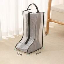 Multi-Size Waterproof Transparent Mesh Shoe Bags, Dust-Proof & Moisture-Proof Boot/Sneaker Storage Bags, Handheld Zipper See-Through Shoe Organizers For Sports, Travel - Black - View 7