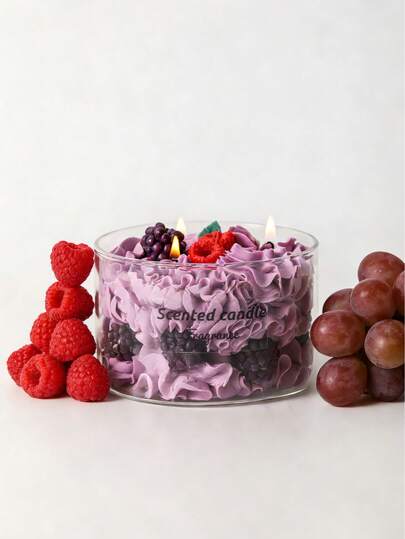 1个蛋糕蜡烛罐，创意手工蜡烛，浪漫氛围装饰，高端摄影道具，适用于节日、庆典、情人节、斋月、复活节、母亲节、圣诞节、万圣节、新年，也是馈赠亲朋好友的理想礼物。