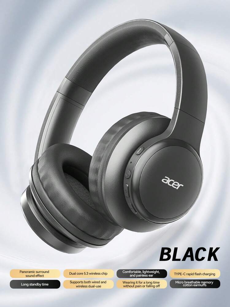 Acerワイヤレスヘッドホン OHR559: 高音質ステレオサウンド ディープ