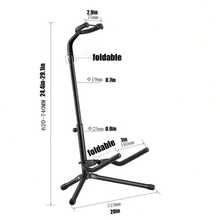 Portable Universal Single-Stand Guitar Stand, Foldable Single-Stand Rack, Whole Stand Can Be Stored, Practical Travel Tripod, Musical Instrument Accessory, With Adjustable Height, Ergonomic Handle And Rubber Grip For Stability - Compact Foldable Design For Easy Storage - Ideal For Musicians And Performances, Recording Studio Equipment - folding retractable black - View 13