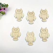 10pcs/20pcs Wooden Owl-Shaped Wood For DIY Painting And Doodling Crafts, Wooden Hanging Ornaments And Decorations For Festivals, Weddings, Home Parties, And Birthday Decorations - Multicolor - View 4