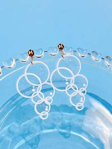 1 对夏季亚克力泡泡彩虹水珠耳环，可爱有趣的设计，适合女性夏季耳饰 - 彩色 - 查看 11