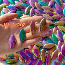 100g/200g Electroplated Metal Tone Willow Leaf Shaped Mosaic Materials, High-Temperature Fired Durable And Fade-Resistant Mosaic Particles, Suitable For Various DIY Art Creations, Wall Inlay Paintings, Art Backdrop Wall Landscaping - DDLY - View 8