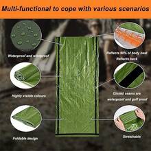 应急求生睡袋、便携式保暖睡袋、应急求生毯、睡眠求生庇护所、露营装备 - 彩色 - 查看 3