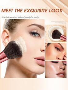 33PCS All-In-One Makeup Brushes Set: 32PCS High-Resilient Makeup Brushes+ 1pc Reusable Storage Bag – Dry & Wet Dual-Use With Easy Organization - Black - View 8