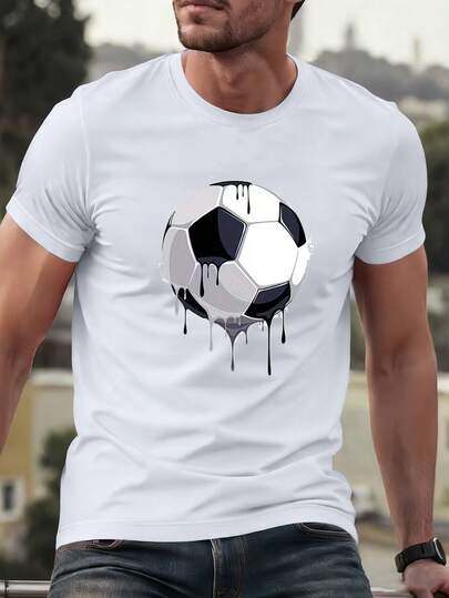 1 chiếc áo thun thể thao tay ngắn màu trơn mùa hè, nhẹ, nhanh khô, thoải mái, cổ tròn với họa tiết in, phù hợp cho nam giới tập gym, du lịch nghỉ dưỡng.