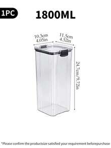 1个厨房面包密封罐，谷物及杂粮包装盒，厨房食品储物盒，透明塑料罐，搭扣密封盖储物盒，零食及干茶储物罐，咖啡豆饼干坚果储物盒，水果冻干储物盒，橱柜食品包装盒，适用于家庭厨房和餐厅储物 - 彩色 - 查看 13