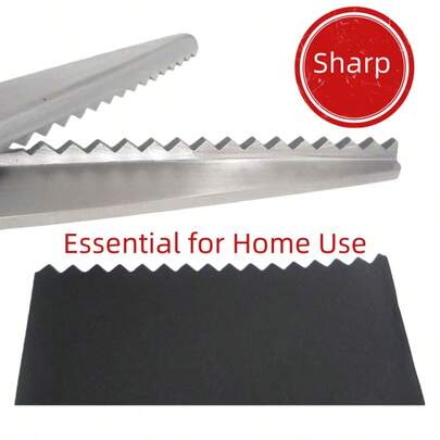 Tygsax med rostfria tänder, triangulära tänder, sicksackliknande typ för att klippa spetsar, symaterial och gör-det-själv-kläder