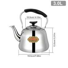 Stainless Steel Whistling Tea Kettle - Mirror Polished, Foldable Handle, Fast Boiling, 1L-6L Capacity, Suitable For Home And Restaurant Use - Silver - View 13