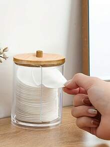 1pc Bathroom Container - Organize Your Bathroom With This Stylish 7 OZ Cotton Swab Pads Holder - Bathroom Accessories - Multicolor - View 11