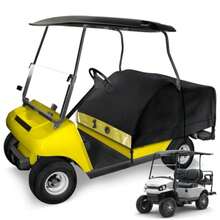 Golf Cart Seat Cover for EZGO Club Car  Cart 2/4 Passengers with 4-Sided Transparent Windows 7 Layers 300D Waterproof Universal Fit Golf Accessories - como en la foto - Ver 9