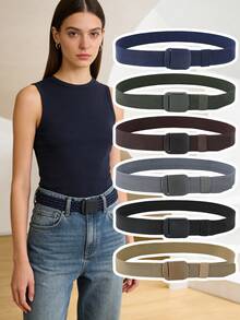 1/2/3件装方形扣环百搭时尚PU皮革女士腰带 - 腰帶 - 查看 1