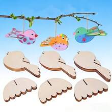 Unpainted Wooden Bird DIY Craft Kit, Holiday Home Decor, Bird Hanging Ornament For Wall/Window/Garden, DIY Gift Set To Create A Cozy Atmosphere, Suitable For All Year Round - Multicolor - View 10