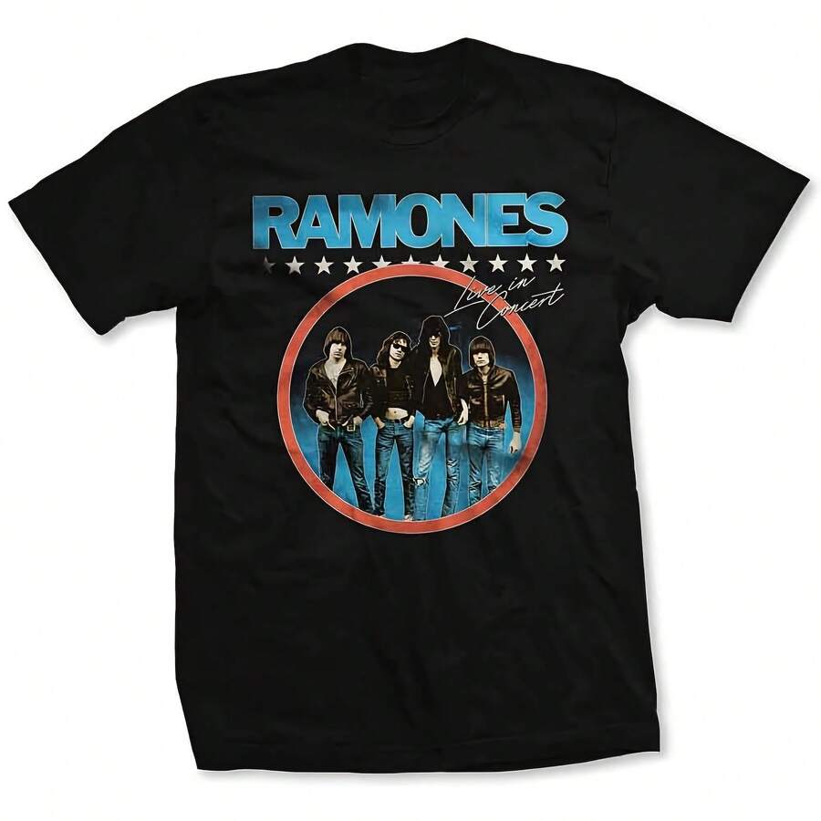 Ramones Circle Photo T Shirt - màu đen - Xem 1