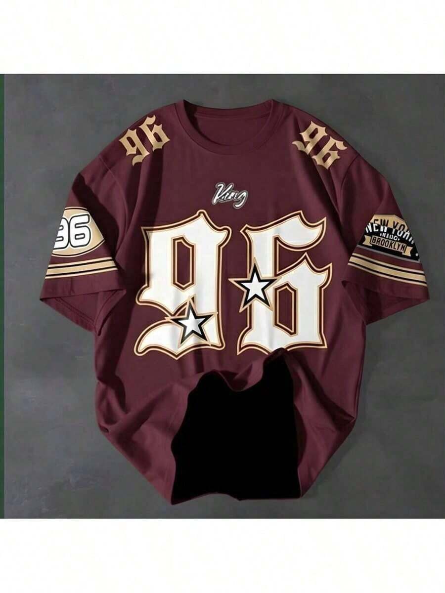 Unisex T-Shirt Streetwear New York King 96 Street Style Stylish Printed Shirt For Men And Women - 100% Cotton Promotion Free Fast Shipping - Màu Đỏ Sâu - Xem 1