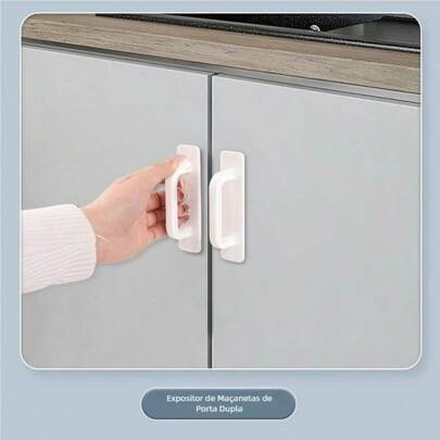 Botão Push-Pull NAESV - Maçaneta de Gabinete Sem Perfurar, Montada em Superfície Autoadesiva