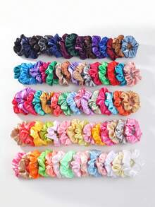 10pcs/Set Colorful Fabric Scrunchies, Stretchy Hair Ties, Versatile Hair Accessories, Suitable For All Seasons Scrunchy Hair Ties Ponytail Holders,Summer,Holiday,Travel - Multicolor - View 2