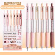 6pcs Professional Planner Pens Back To School Set, Acrylic 3D Layered + Ballpoint Smooth Writing, Bleed-Resistant, Compatible With Planner Tapes & Notebooks, Suitable For Student Creative Arts - Colorful Black Series - View 16