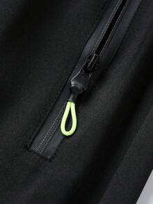 Quần short nam cỡ lớn, quần dài đến đầu gối dáng suông, co giãn, màu trơn, eo có dây rút, nhẹ, thích hợp cho thể thao, chạy bộ, tập thể dục. - màu đen - Xem 9