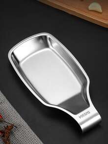 1 pieza Soporte para cuchara de olla caliente de acero inoxidable 304 para encimera, utensilio de cocina, bandeja para cucharón de sopa - Plateado - Ver 4