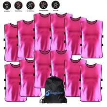 12 Solid-Color Pieces, Suitable For Scrimmages, Basketball Jerseys And Football Jerseys. They Can Be Used As Training Vests, Baseball Team Training Vests, And Are Also Applicable To Team Building For Sports Teams And Clubs / Soccer Bibs - Multicolor - View 2