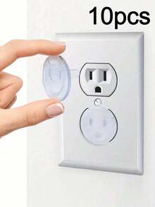 10/20/30Pcs Electrical Plug Protector With Hidden Handle, Safety Outlet Covers For Electrical Outlets, Anti-Electric Shock Protective Caps, Easy To Install & Remove, Home Improvement Accessories, Ideal Baby Shower Gifts & Family Daily Safety Essentials - Clear - View 11
