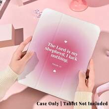 Slogan 1pc Coquette Pink Bible Quote Multi-Angle Stand Shockproof Tablet Case With Auto Sleep/Wake,Protective Cover With Pen Slot Compatible With Pro/Air/Compatible With Samsung Galaxy A9/S9/S7/S10+/Compatible With XIAOMI Pad5/6/7 - Multicolor - View 4