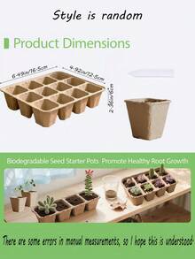 育苗盘 – 纤维素育苗盆，育苗盆，带植物标签的育苗套装（大号），育苗盆，种子发芽育苗盘套装 - 育苗盆 - 查看 3