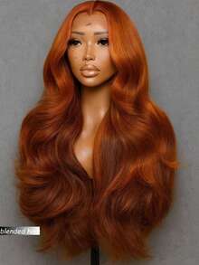 10-36 Inch Body Wave Lace Front Wigs Human Blended Hair Pre Plucked Glueless Wigs 13x4 HD Body Wave Lace Front Wigs Human Blended Hair For Women 180% Density Lace Closure Wigs Ginger Orange 350 - S350 - View 3