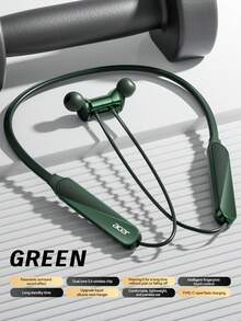 Acer 宏碁 OHR561 无线蓝牙耳机，入耳式运动耳机，适用于跑步、骑行、健身，颈挂式设计，内置麦克风，降噪功能，Hi-Fi 音质，超长续航，兼容智能手机、平板电脑和笔记本电脑。 - 均碼 - 查看 16