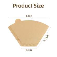 100 Count Cone Coffee Filters Unbleached Cone Filters Disposable Natural Paper Filter Compatible With Pour Over And Drip Coffee Maker Brown - 如圖所示 - 查看 6