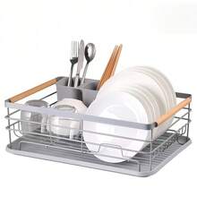 Escurridor de platos multifuncional para cocina, escurridor vertical con bandeja, escurridor de platos, escurridor de vasos de agua para el hogar, cuencos, platos, palillos, cuchillos y tablas de cortar, escurridor de platos desmontable que ahorra espacio - escurridor de platos de plástico, adecuado para cocinas, vehículos recreativos, furgonetas camper y remolques de viaje, escurridor de fregadero de cocina, escurridor de platos de doble capa con escurridor de cubiertos, escurridor de platos desmontable con bandeja de goteo, juego de almacenamiento y organización de vajilla de cocina. - Monocapa multicolor - Ver 11
