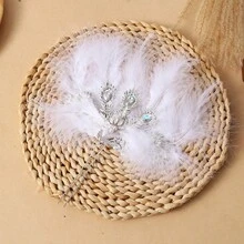 Phụ kiện chụp ảnh: Kẹp tóc Dai, Hợp kim đính kim cương, Lược cài tóc Thái Lan, Kẹp tóc lông vũ - Nhiều màu - Xem 10