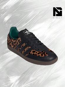 Adidas Samba OG Black Green Leopard (Women's)– Women's Lifestyle Sneakers – Shoes For Woman-Vintage-Spring & Summer-Inspired Running Shoes, Shock-Absorbing Comfort, Gym To Streetwear Casual Wear-Easter Gift– JI2735 - Core Black/Collegiate Green/Cream White - 查看 2