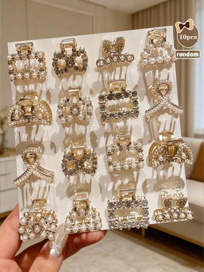 8pcs Retro Mini Hair Clips Set, Including Compact Elegant Bangs Clips And Cute Styled Hair Clips, Suitable For Women. Bangs Clips, Elegant Style, Fashion Accessory, Firm Grip, Mini Hair Clips,
