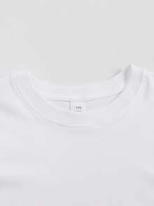 2-Piece Disney Princesses Bow Print Set: White T-Shirt And Pink Shorts. Featuring Fun And Creative Design, It Is A Summer Casual Girls' Outfit Suitable For School And Outings. - 白色+粉紅色 - 查看 3